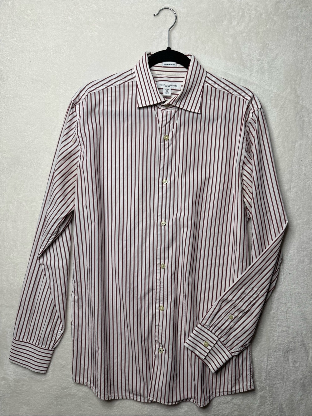 Banana Republic 100% Cotton Striped Long Sleeve Button Down Dress Shirt Medium